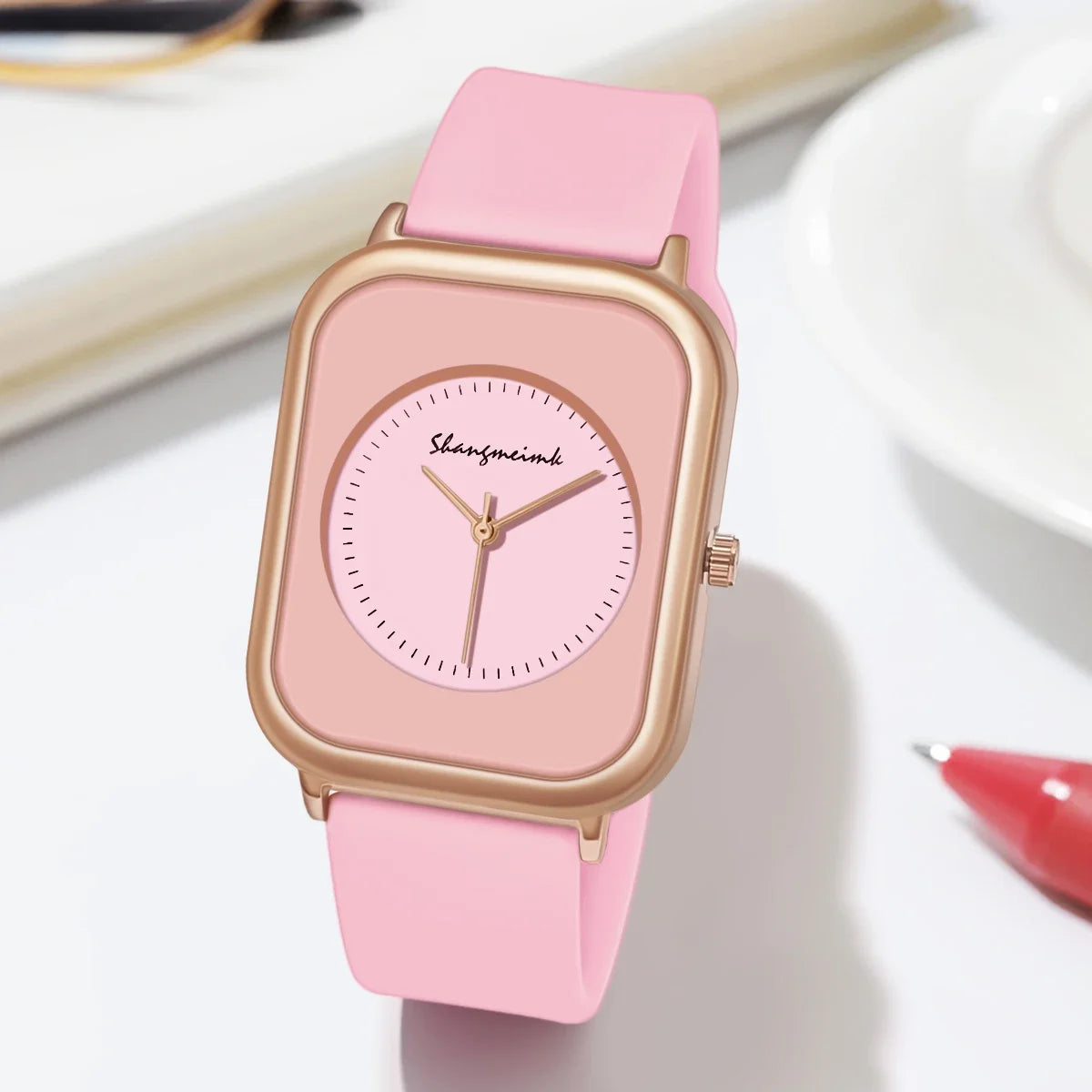 Casual Fashion Simple Personality Literal Women Silicone Quartz Watch