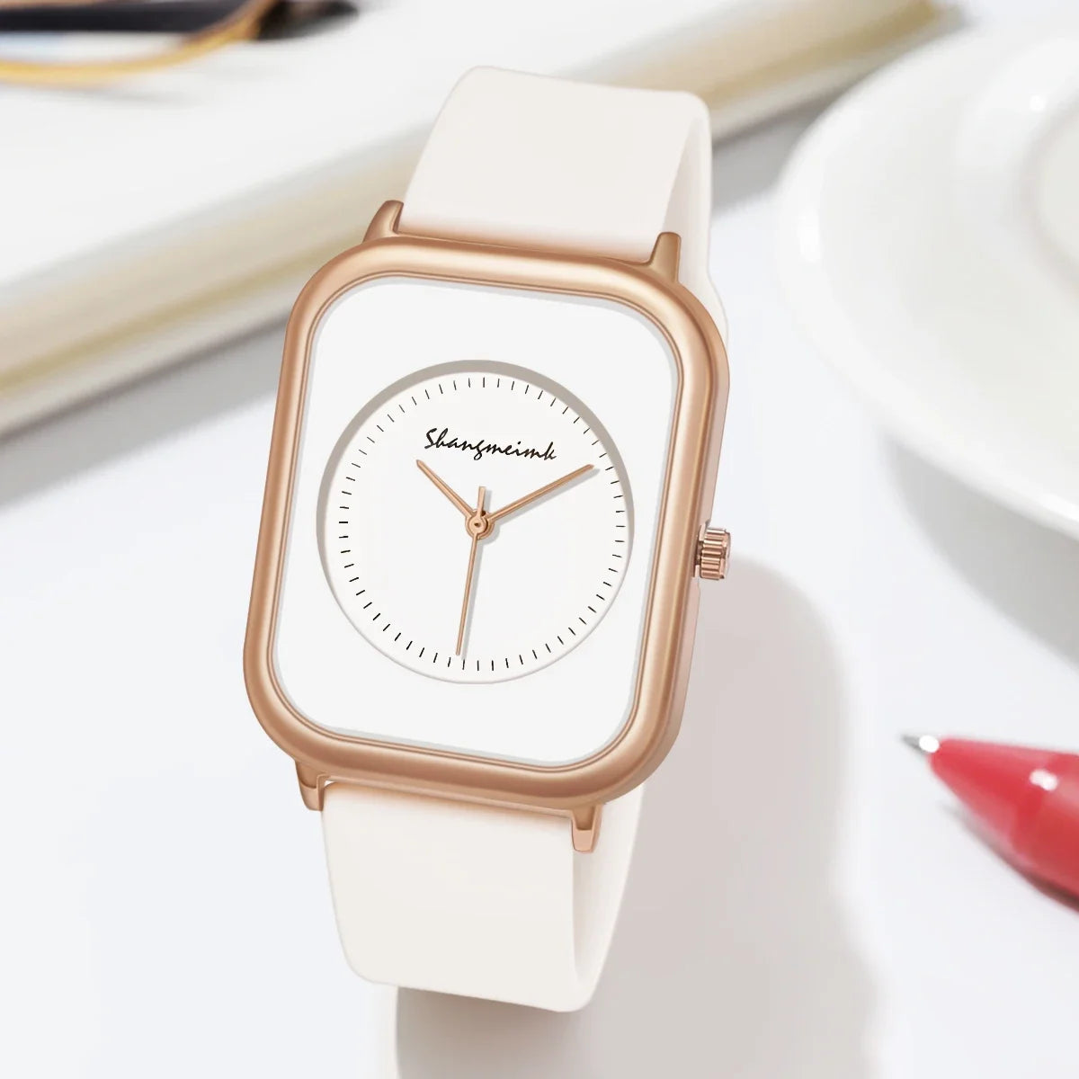 Casual Fashion Simple Personality Literal Women Silicone Quartz Watch